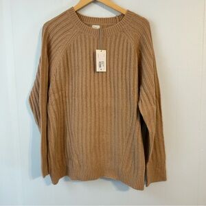 Tan Ribbed Women's Sweater